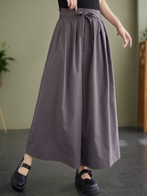 Keep Your Dream Save – Baumwollhose mit hoher Taille und weitem Bein